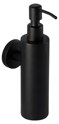 Image de Distributeur de savon en acier inoxydable noir pour salle de bain, à fixer au mur