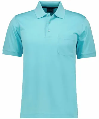 Produktbild von RAGMAN Softknit-Polo mit Brusttasche, kurzarm Herren Poloshirt Lagune