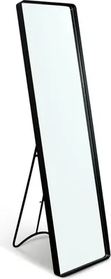 Produktbild von Garderobenspiegel Ganzkörperspiegel Spiegel schwarz 115 cm x 30,5 cm x 4 cm