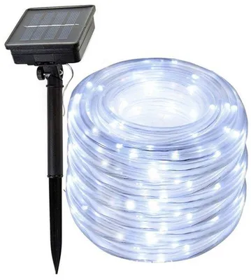 Obrázek produktu pro Solární světelná řetěz, LED řetěz, pro venkovní i vnitřní použití, dekorace, 12 metrů, bílá, 100 LED diod