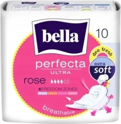 Zdjęcie produktu dla Bella Perfecta Ultra Rose Podpaski Ze Skrzydełkami Ultracienkie 10 Szt.
