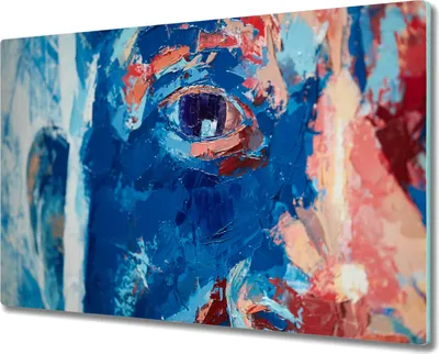 Produktbild von Coloray Küchenbrett Kochplattenabdeckung Hackbrett Schneidebrett Herdabdeckplatte 80x52 cm - Gesicht Auge