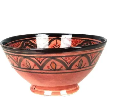 Zdjęcie produktu dla Orientalna marokańska miska ceramiczna ceramiczna miska na sałatkę owocową miska na ryż dekoracja duża, czerwona