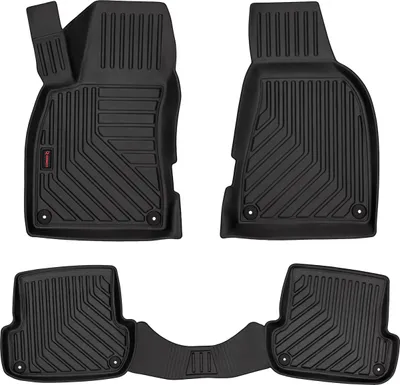 Produktbild von 3D Gummimatten passend für Audi A4 B7 cabrio (2006-2008) – Schwarz, hoher Rand, 4-tlg Set