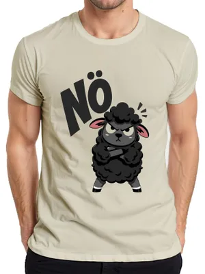 Immagine prodotto di Maglietta da uomo con scritta "Nö Schaf Sauer Grumpy Lustig Geschenk Statement Sturheit Dickkopf", colore naturale, taglia S