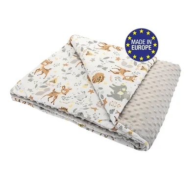 Obrázek produktu pro Bomimi Deka minky 100 x 75 cm lesní zvířátka, béžová xx