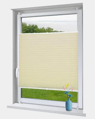 Zdjęcie produktu dla Roleta plisowana EasyFix 95x130 cm kremowa półprzezroczysta