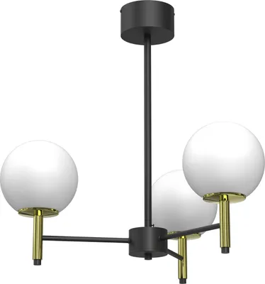 Zdjęcie produktu dla Lampa wisząca czarno-złota 3 białe kule Awinion 3xE27 15W Luminex