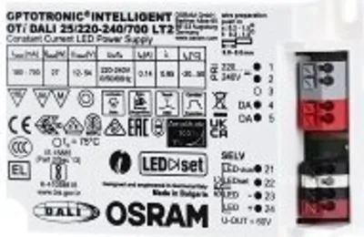 Obrázek produktu pro Osram OTi DALI 25/220…240/700 LT2, 4,5 W, 100000 h, -20 - 50 °C, 198 - 264 V, 50/60 Hz, 20 A