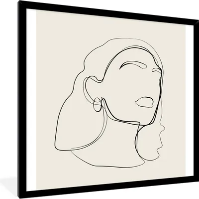 Produktbild von MuchoWow® Gerahmtes Poster Frauen - Linienkunst - Text - Zitate 40x40 cm - Poster mit Schwarzem Bilderrahmen Wandposter Rahmen Foto Bilder - Mit Rahmen - Wanddekoration Schlafzimmer