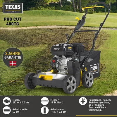 Produktbild von TEXAS Vertikutierer Benzin Rasenlüfter Moosentferner Pro Cut 400TG 40cm 212cm³