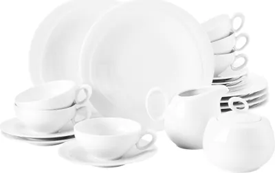 Immagine prodotto di Seltmann Weiden Trio Teeservice, 20-tlg., Tee Service, Teeset, Porzellangeschirr, Hartporzellan, Weiß, 400 ml, 1736895