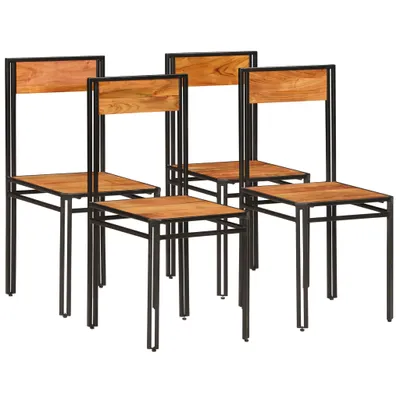 Immagine prodotto di vidaXL Sedie da pranzo, 4 pezzi, legno massello di acacia