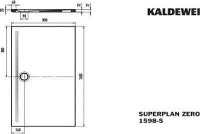 Produktbild von KALDEWEI SUPERPLAN ZERO 1598-5, Duschwanne mit Wannenträger extraflach, 160x80cm, 359847980674