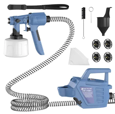 Immagine prodotto di Spruzzatore di vernice elettrico - Pistola a spruzzo regolabile - Serbatoio da 1200 ml - Adatto per pareti, auto, mobili - Colore: blu