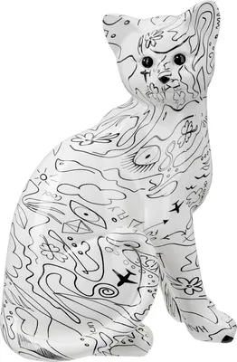Produktbild von Gilde Figur, Katze, "Modern Art", Einliniendesign, Kunstharz, weiß, VE 2, L. 11 cm, B. 22 cm, H. 29 cm Höhe: 29.00 cm Breite: 22.00 cm Tiefe: 11.00cm  37961