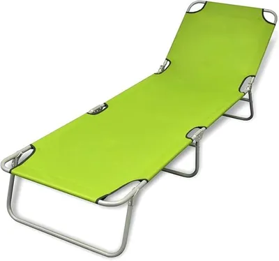Produktbild von Klappbare Sonnenliege Gartenliege Relaxliege Strandliege Liegestuhl Balkonliege Freizeitliege Verstellbare Rückenlehne für Garten Balkon Terrasse Apfelgrün