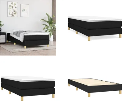 Productafbeelding van vidaXL Boxspringbed, zwart, 100x200 cm, gestoffeerd - Boxspringbed - Boxspringbedden - Bed - Slaapkamer meubels