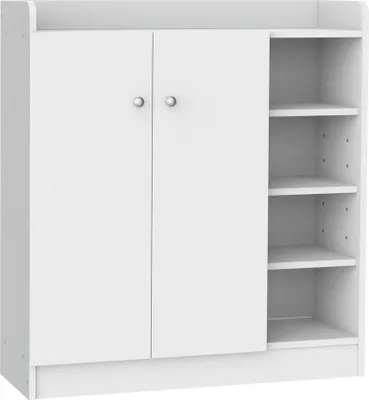 Image de Armoire à chaussures - Étagère à chaussures - Deux portes - Quatre étagères - Bois - Pour le salon