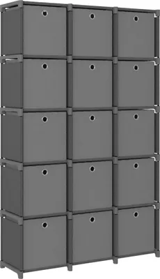 Produktbild von Maison Exclusive - Würfelregal mit 15 Boxen Grau 103x30x175,5 cm Stoff