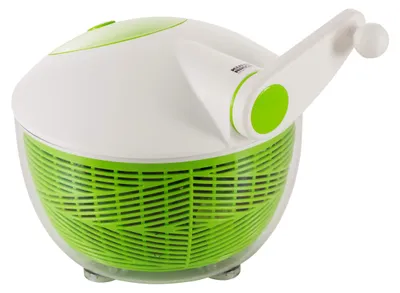 Salatschleuder 26 cm, weiß/grün, mit Stoppknopf