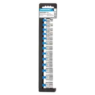 Produktbild von Sechskant-Steckschlüsseleinsätze, metrisch, 3/8-Zoll-Antrieb, 13-tlg. Satz 6–21 mm