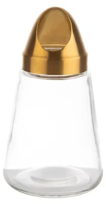 Produktbild von APS 40516 Snackspender NOTOUCH, 350 ml, Ø 8,5 cm, Höhe 15,5 cm, Behälter aus Glas, Schraubdeckel aus Edelstahl, Gold-Look