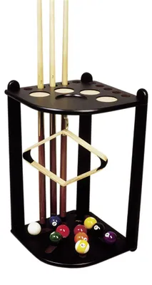 Image de Support d'angle pour 10 queues de billard noir