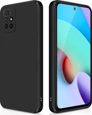 Produktbild von Silikon Hülle für Xiaomi Redmi 10 Flüssigsilikon Dünn Gel Gummi Matt Kratzfeste Schutzhülle Schwarz
