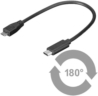 Produktbild von Microconnect USB3.1CAMB02, 0,2 m, Micro-USB B, USB C, USB 2.0, Schwarz