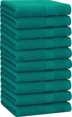 Produktbild von Betz 10 Stück Handtücher 50x100 cm PREMIUM 100% Baumwolle Farbe: smaragdgrün