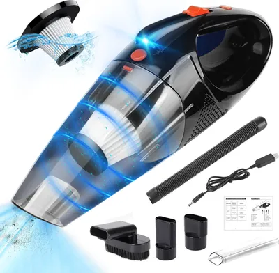 Produktbild von Handstaubsauger, Akku-Handstaubsauger, 9000Pa, 65W kabelloser Autostaubsauger, 2000mAh, Staubsauger, Nass & Trocken, <70 dB, für Tierhaare, Auto, Haus