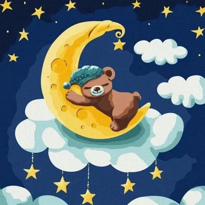 Produktbild von Malen nach Zahlen – Eine märchenhafte Nacht 30 x 30 cm – Ideyka
