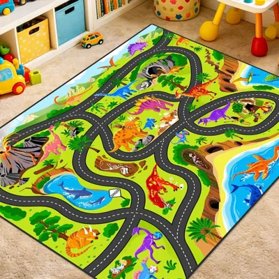 Immagine prodotto di Tappeto antiscivolo per bambini, 60x90 cm, a pelo corto, ideale per la cameretta