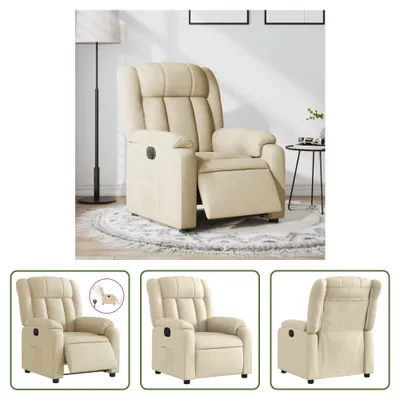 Produktbild von The Living Store Relaxsessel Elektrisch Creme Stoff