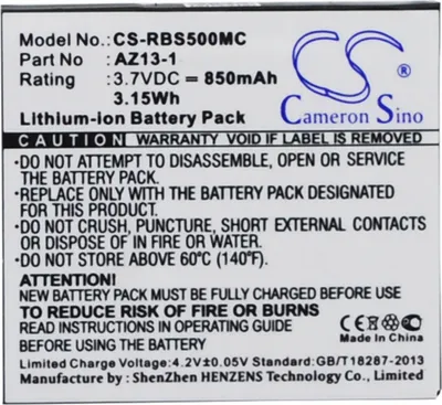Produktbild von Akku für Ambarella A7ls, Xiaomi Yi Az13-1, Xiaoyi Az13-1 und andere, 850 mAh, Li-Ion