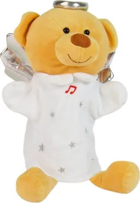 Produktbild von Musikhandpuppe "Teddybär" mit Engelsflügeln von Jolipu