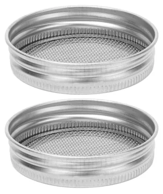 Produktbild von 2 Stück Saatgut-Keimglas-Filterdeckel, Edelstahl-Keimungszubehör für Gläser mit normaler Öffnung, 70 mm