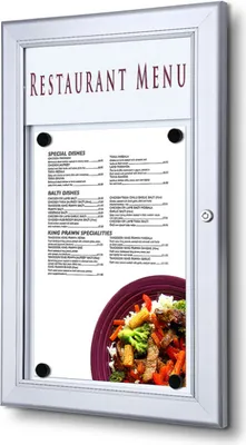 Produktbild von Showdown Speisekartenhalter Outdoor - 1x DIN A4 - Aluminium / Stahl - Silber
