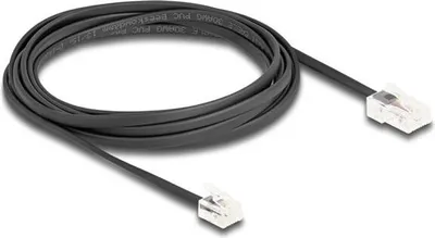 Obrázek produktu pro DeLOCK Telefonní kabel RJ45, ze zástrčky na zástrčku RJ11, černý, 3 m, 3 m, RJ-11, RJ-45, Černá, Samec, Samec