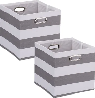 Produktbild von relaxdays Aufbewahrungsbox mit Streifen im 2er Set