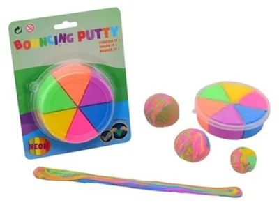 Produktbild von Johntoy Bouncing Putty 6 Neonfarben
