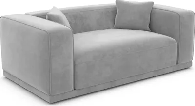 Produktbild von Samtstoff 2-Sitzer Couch Diora Hellgrau