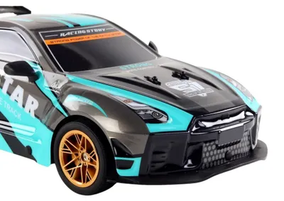 Obrázek produktu pro Velké sportovní auto na dálkové ovládání, měřítko 1:10, barva: tyrkysová a černá
