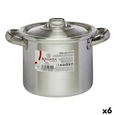 Obrázek produktu pro Hrnec s poklicí Ø 14 cm stříbrná barva hliník (6 kusů)