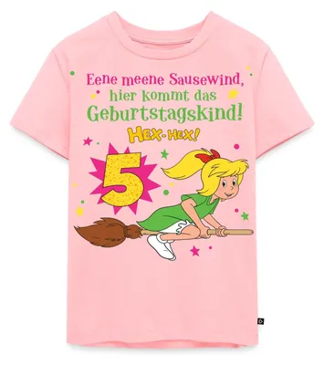 Produktbild von Spreadshirt Bibi Blocksberg Geburtstagsdesign 5 Jahre Kinder Premium T-Shirt, 98/104 (2 Jahre), Rosa
