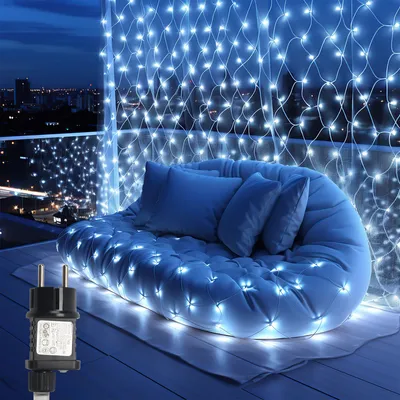 Produktbild von TolleTour 4.5x1.6M LED Lichternetz Kaltweiß Lichterkette Weihnachtsbeleuchtung Lichtervorhang Innen Deko Weihnachtslicht 8 Modi