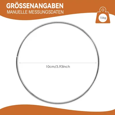 Produktbild von Silberfarbene Metallringe im 8er-Set, ideal zum Basteln von Traumfängern, Makramee und Wanddekoration