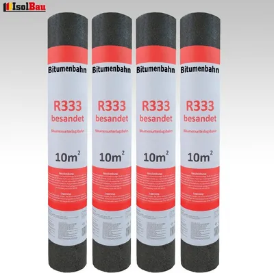 Produktbild von Isolbau Dachpappe R333 Besandet 40m2 4 Rollen Bitumenbahn Bitumen-Dachbahn