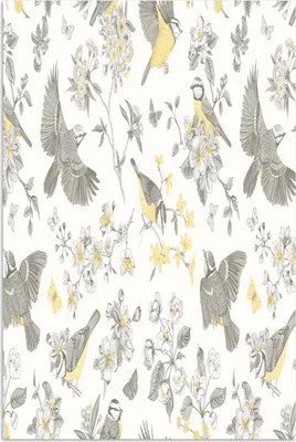 Produktbild von MuchoWow® Poster Blumen - Vogel - Blätter 60x90 cm - Wanddekoration